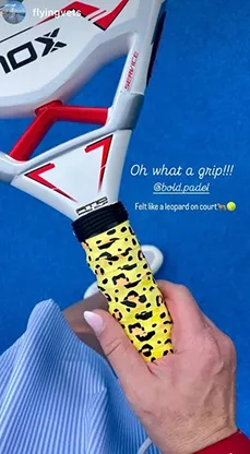 Oh what a grip, Bold overgrip close-up